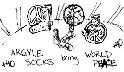 Argyle Peace blank white card