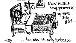 Placebo blank white card